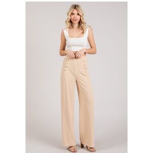 NWOT Elegant Tan High-Waisted Women's Trousers